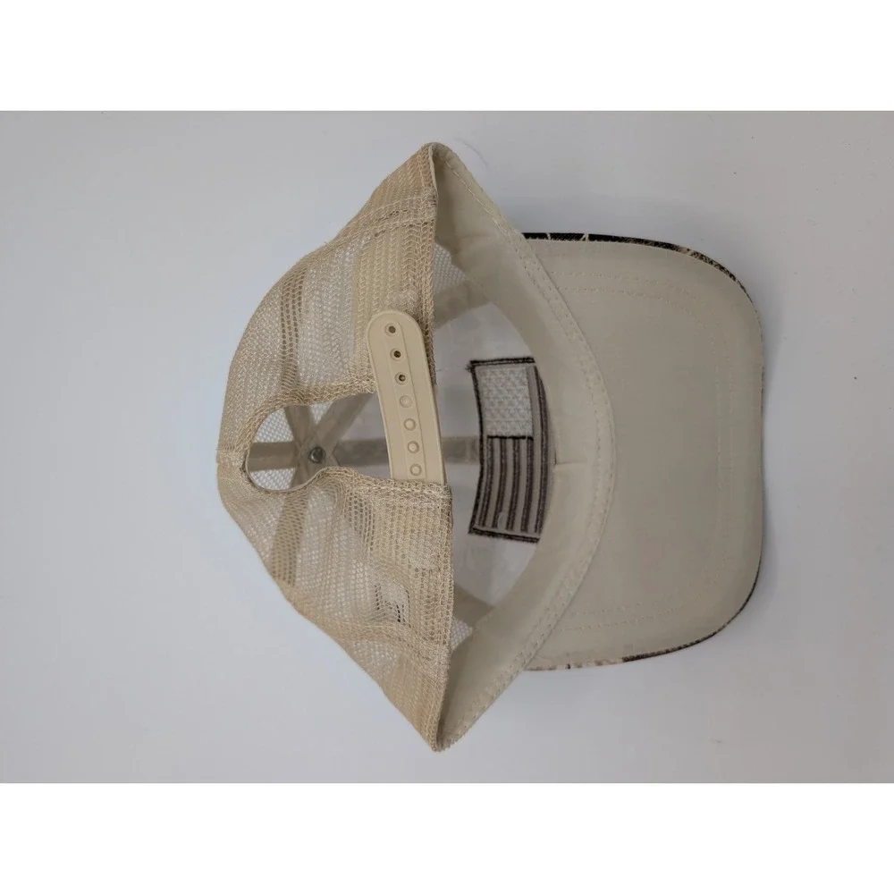 Camo Trucker Hat With American‎ Flag Patch OSFM Infinity Adjustable Mesh Back